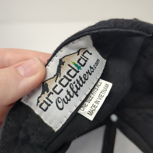 Arcadian Outfitters Snapback Cap Black One Size Adjustable Vented Holes 6 Panel - Picture 9 of 9